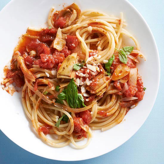 Artichoke & tomato pasta