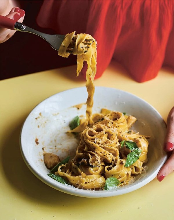 Artichoke and black pepper fettuccine