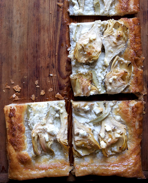 Artichoke and feta tarts