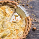 Artichoke and herbed goat cheese quiche