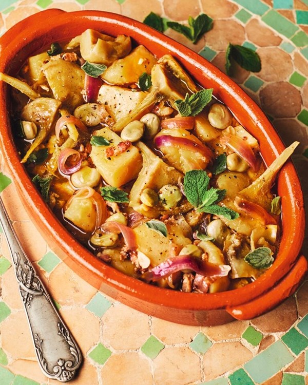 Artichoke and pancetta stew (Ciaudedda)