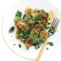 Artichoke and pea sauté