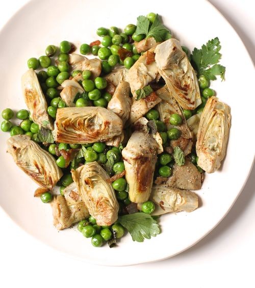 Artichoke and pea sauté