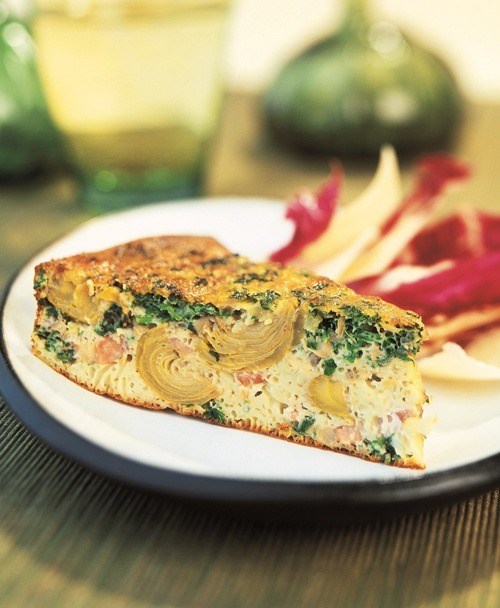 Artichoke and radicchio clafoutis