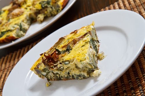 Artichoke and spinach frittata