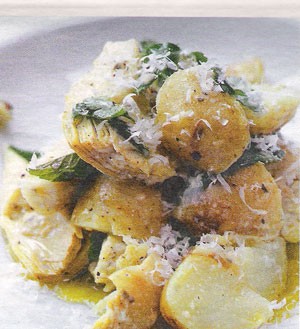 Artichoke and warm potato salad