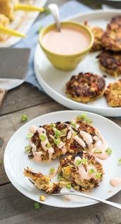 Artichoke crab cakes with Sriracha tartar sauce