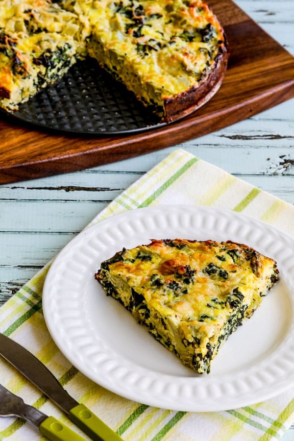 Artichoke, kale, and ricotta pie