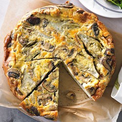 Artichoke, mushroom and oregano frittata