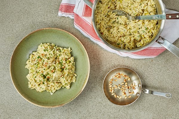  Artichoke orzotto with toasted pine nuts