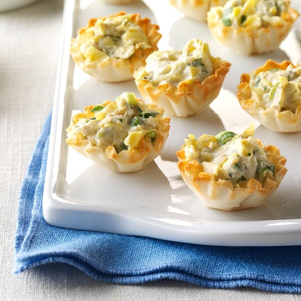 Artichoke phyllo cups