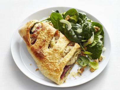 Artichoke-salami stromboli