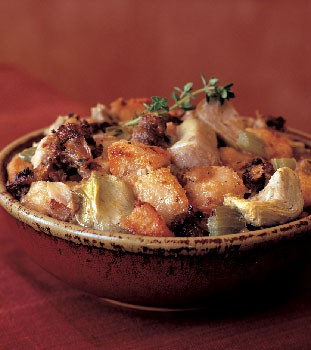 Artichoke, sausage, and Parmesan cheese stuffing