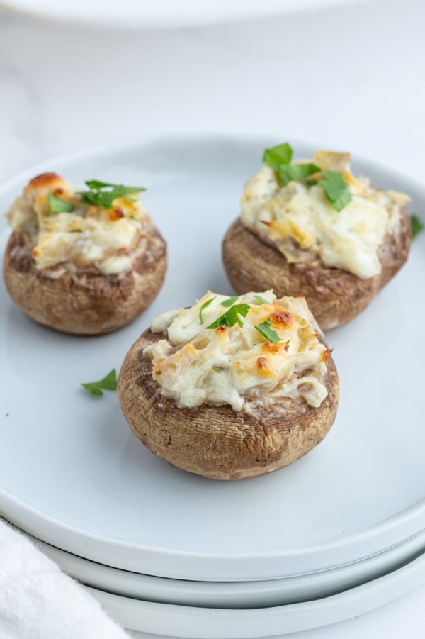 Artichoke stuffed mushrooms