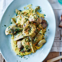 Artichokes barigoule with warm aioli