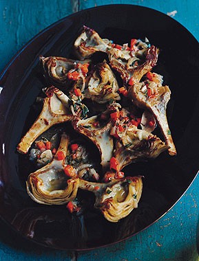 Artichokes braised in lemon and olive oil