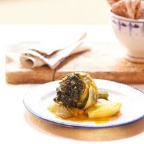 Artichokes stuffed with feta cheese