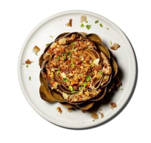 Artichokes stuffed with sausage