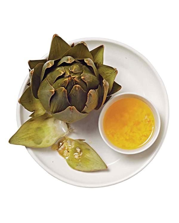 Artichokes with horseradish butter