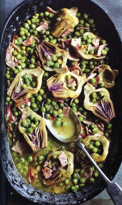 Artichokes with peas (Carciofi coi piselli)