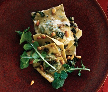 Arugula and goat cheese ravioli