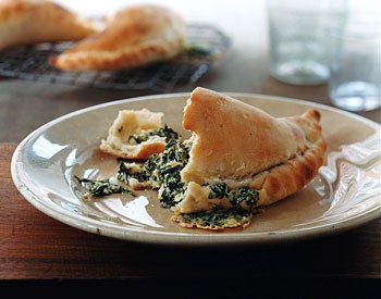 Arugula and ricotta calzones
