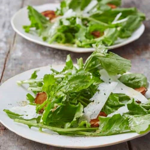 Arugula and roasted sunchoke salad