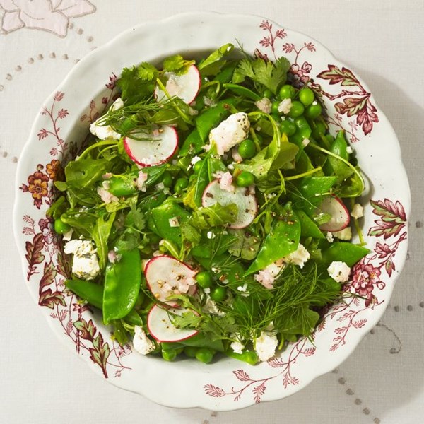Arugula and three-pea salad