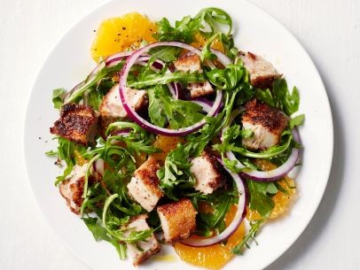 Arugula-citrus salad with pork