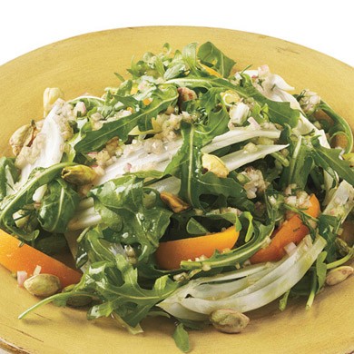 Arugula, fennel, and apricot salad