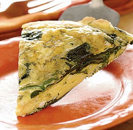 Arugula, feta & dill frittata