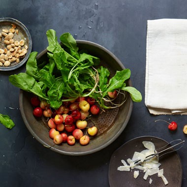 Arugula, golden cherries, Marcona almonds and Parmigiano-Reggiano