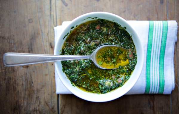 Arugula salsa verde