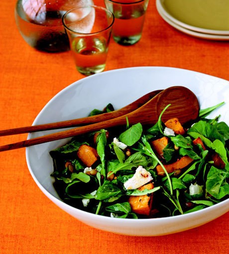 Arugula with maple-roasted pumpkin