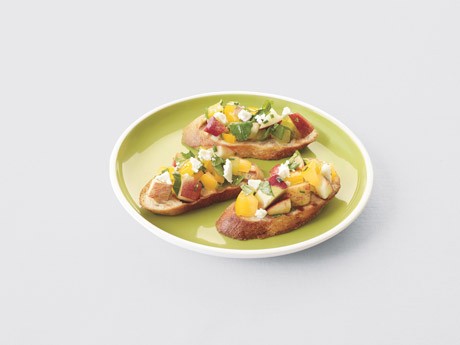 Arugula, yellow tomato, and nectarine salsa