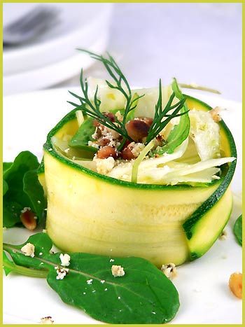 Arugula, zucchini and fennel salad (Salade de fenouil, courgette et roquette)