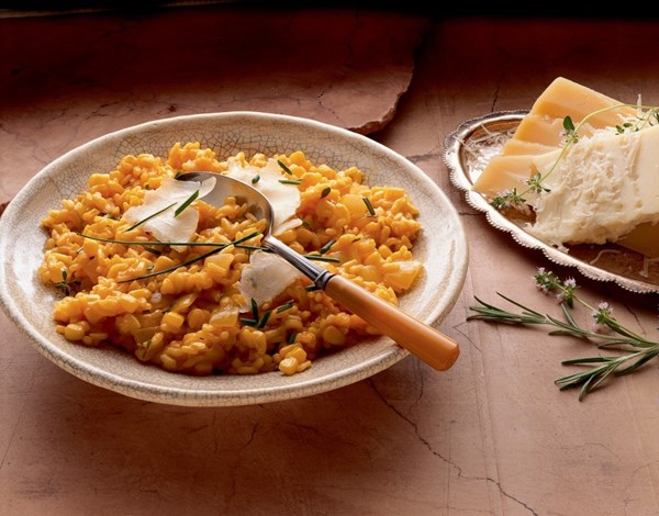 Asiago and corn risotto
