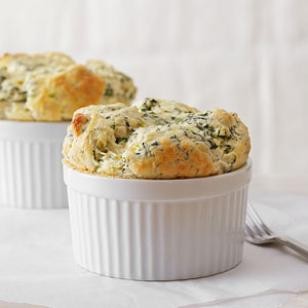 Asiago, artichoke & spinach soufflé