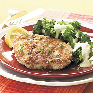 Asiago-crusted pork chops