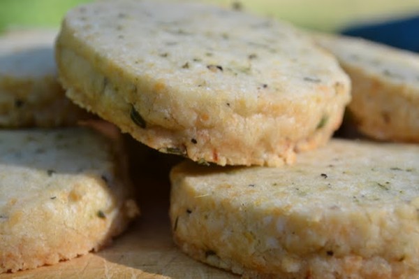 Asiago lemon thyme shortbread