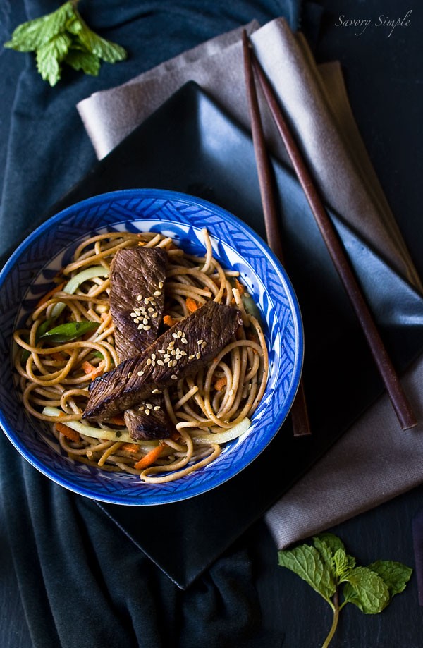 Asian beef noodle salad