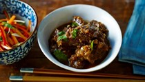 Asian braised beef shank with hot and sour shredded salad