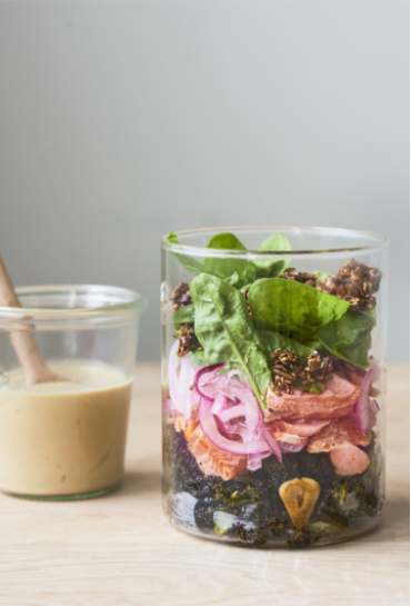 Asian broccoli salad with hot-smoked salmon