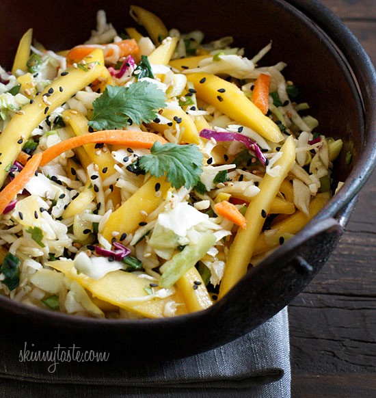 Asian cabbage mango slaw