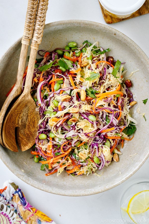 Asian cabbage salad with 3-ingredient miso dressing