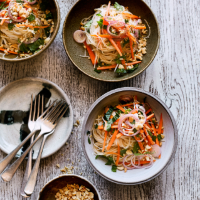 Asian carrot, noodle and peanut salad