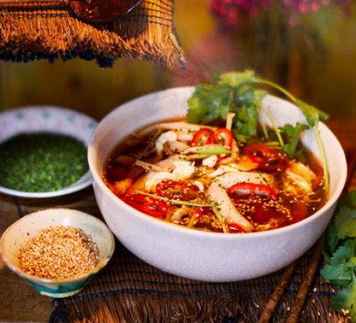 Asian chicken noodle soup