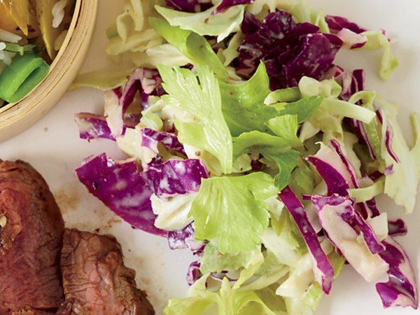 Asian coleslaw with miso-mustard dressing