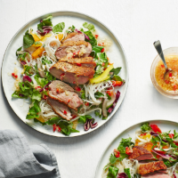 Asian duck salad with rice noodles