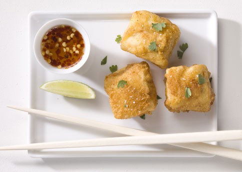 Asian fish fry with spicy-sweet sauce